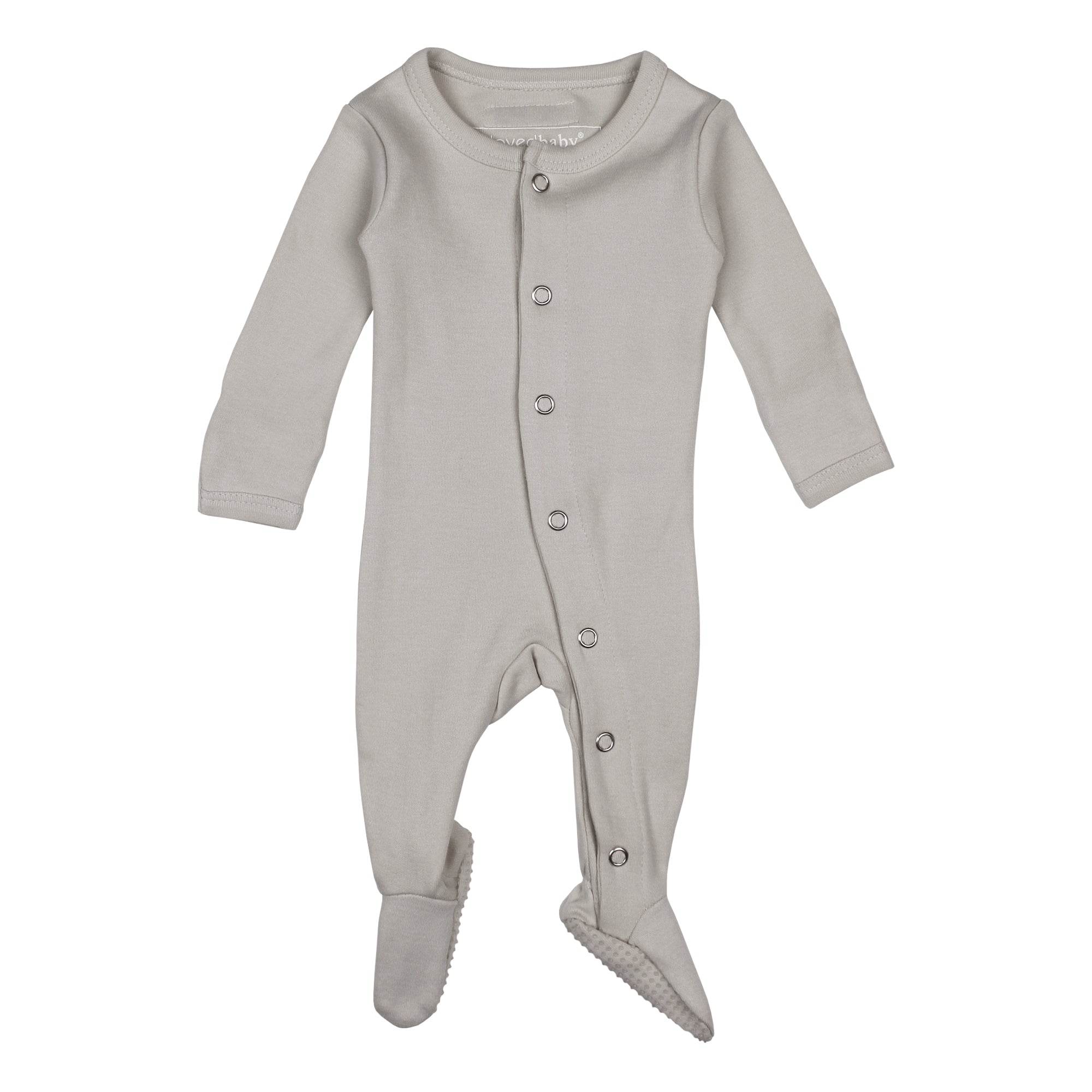 Organic Snap Footie in Light Gray