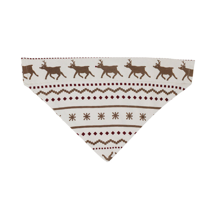 Organic Holiday Pet Bandana in Fair Isle Rudolph.