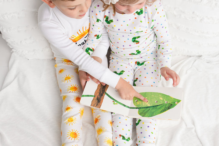 Child wearing the Bedtime and Book Bundle.