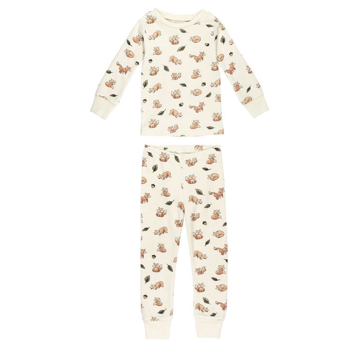 Kids' Organic L/Sleeve PJ Set in Foxy.