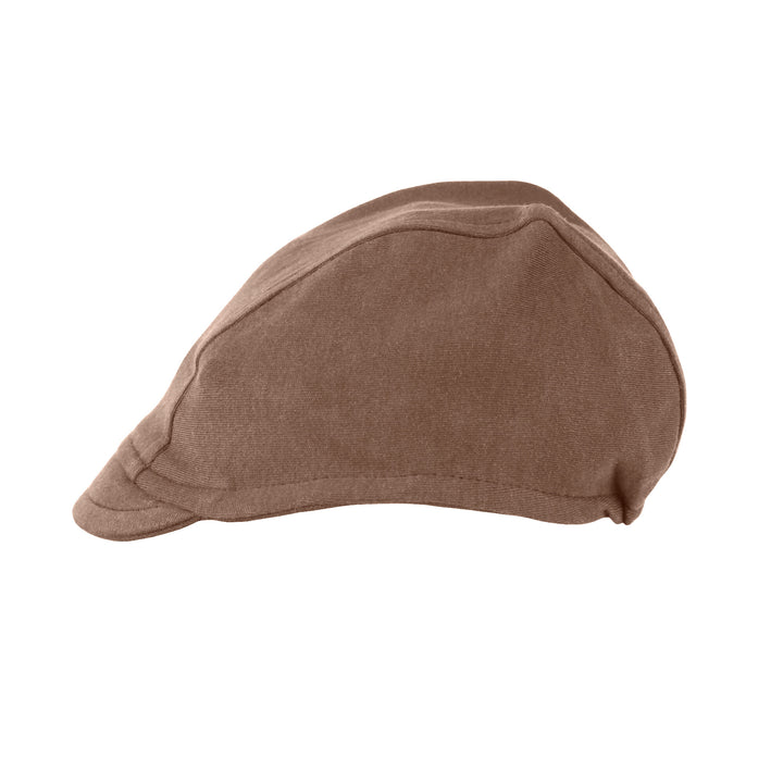 Organic Riding Cap in Latte, a medium brown color.