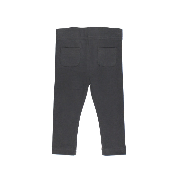 Back view of Organic Baby Dress Pants in Charcoal.