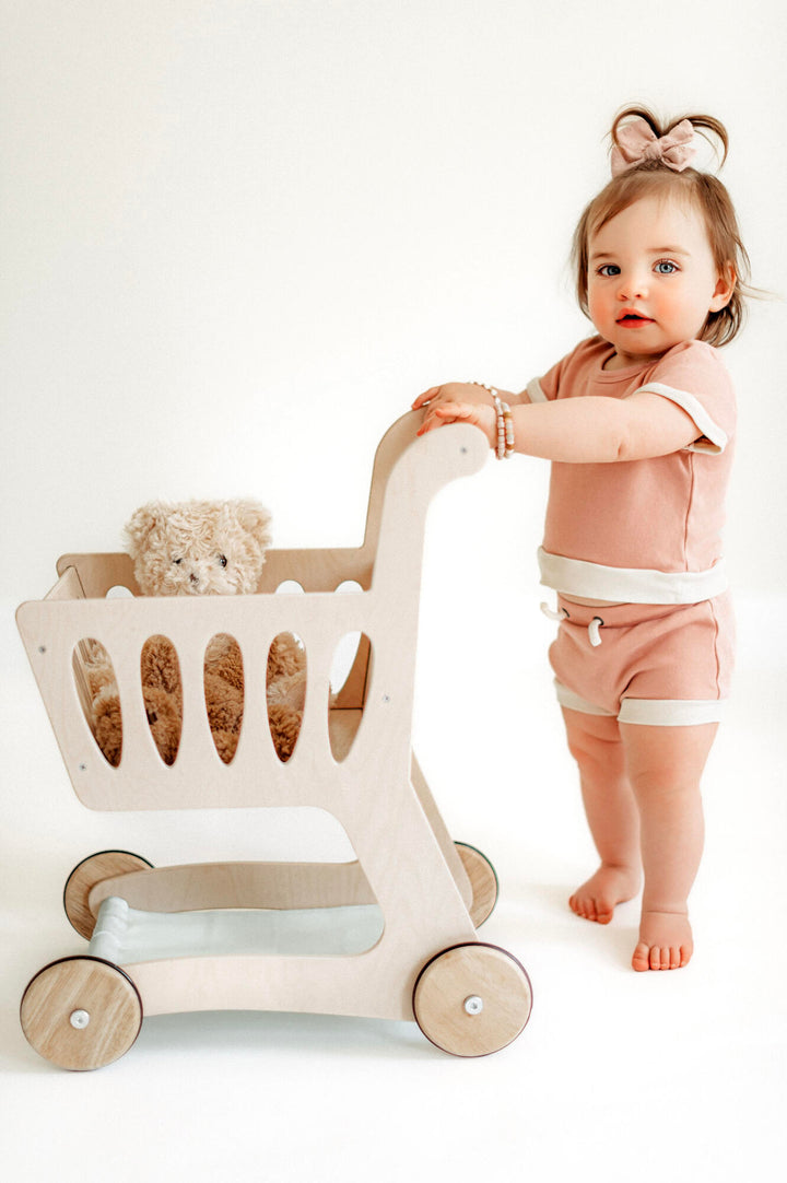 Organic Embroidered Tee & Shortie Set in Mauve Rainbow