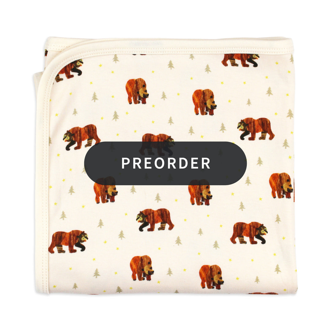 PREORDER: Organic Blanket in Brown Bear.