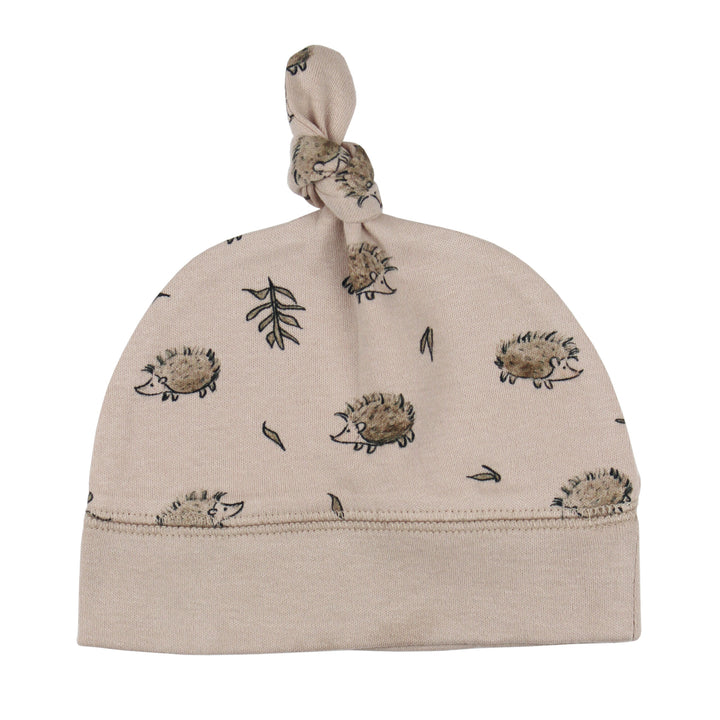 Organic Banded Top-Knot Hat in Prickles.