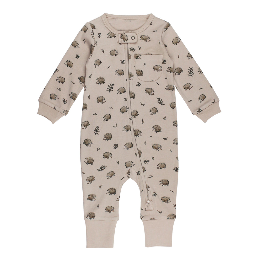 Organic Footless 2-Way Zipper Romper in Prickles.