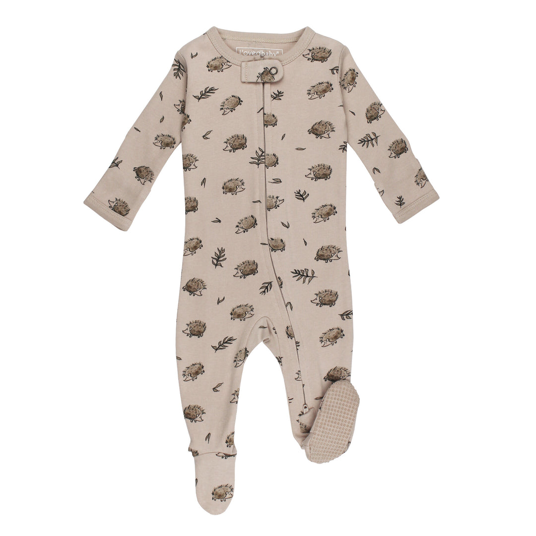 Organic 2-Way Zipper Footie in Prickles.