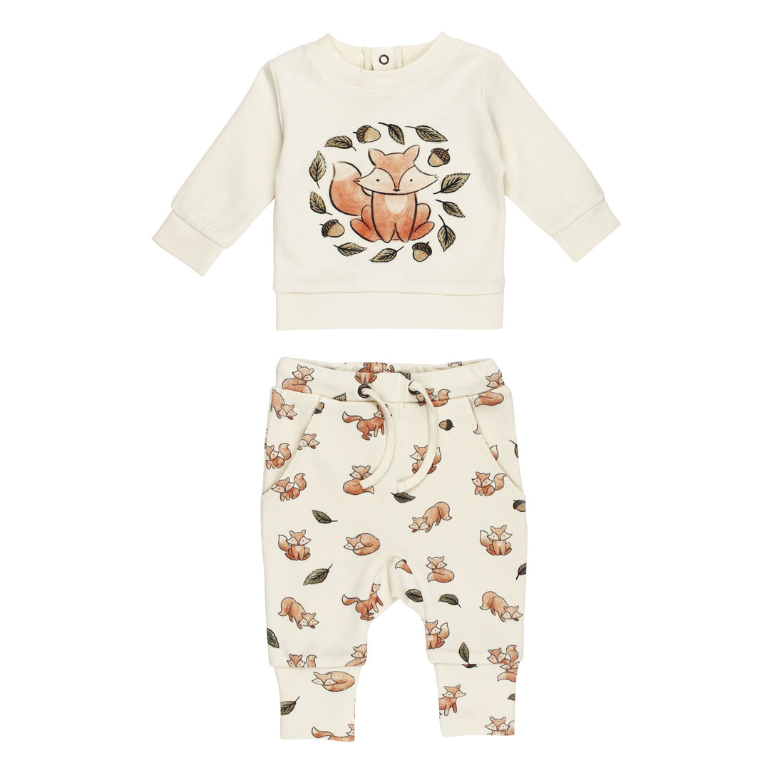 Organic Sweatshirt & Jogger Set in Foxy.