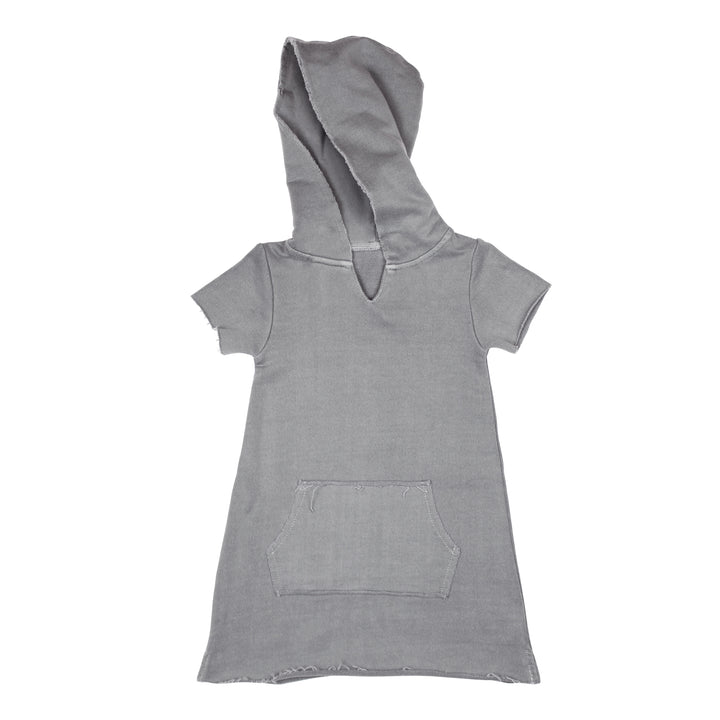 Kids' Organic French Terry Hoodie Dress in Mist