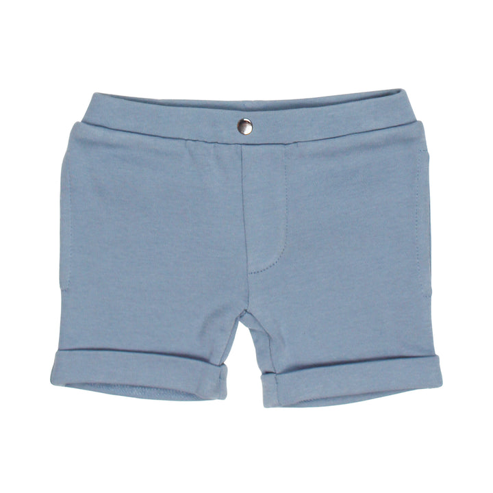 Kids' Cuffed Shorts in Pool, an ocean blue color.