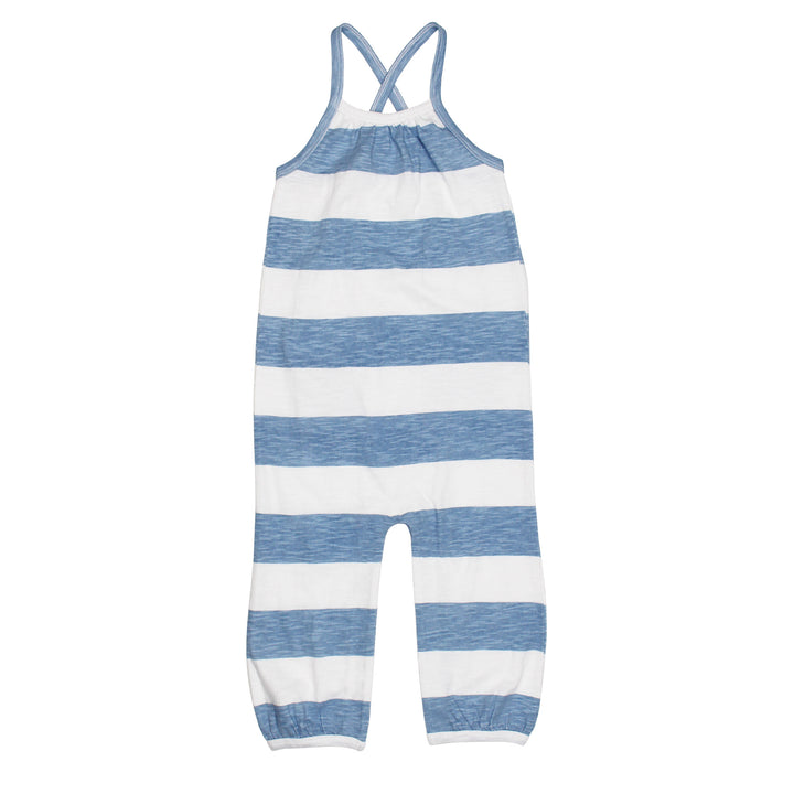 Kids' Slub Jersey Halter Romper in Pool Stripe.