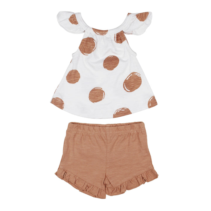 Kids' Tank & Tap Short Set in Adobe Dot.