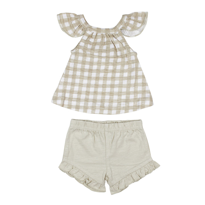 Kids' Tank & Tap Short Set in Stone Gingham.