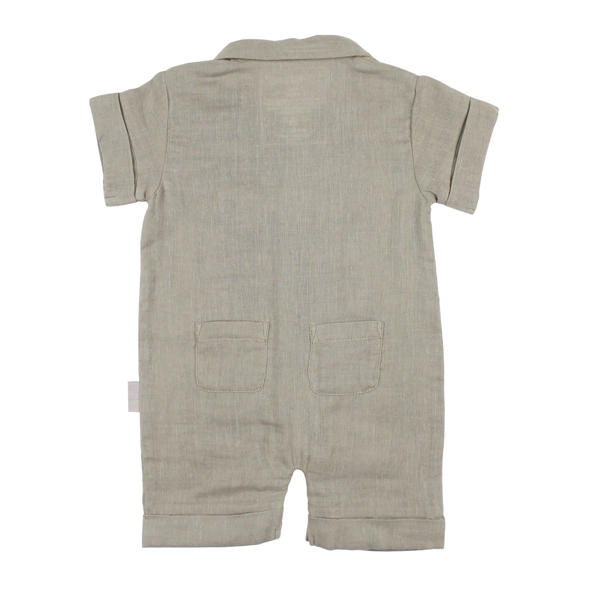 Organic Muslin S/Sleeve Coverall in Fawn