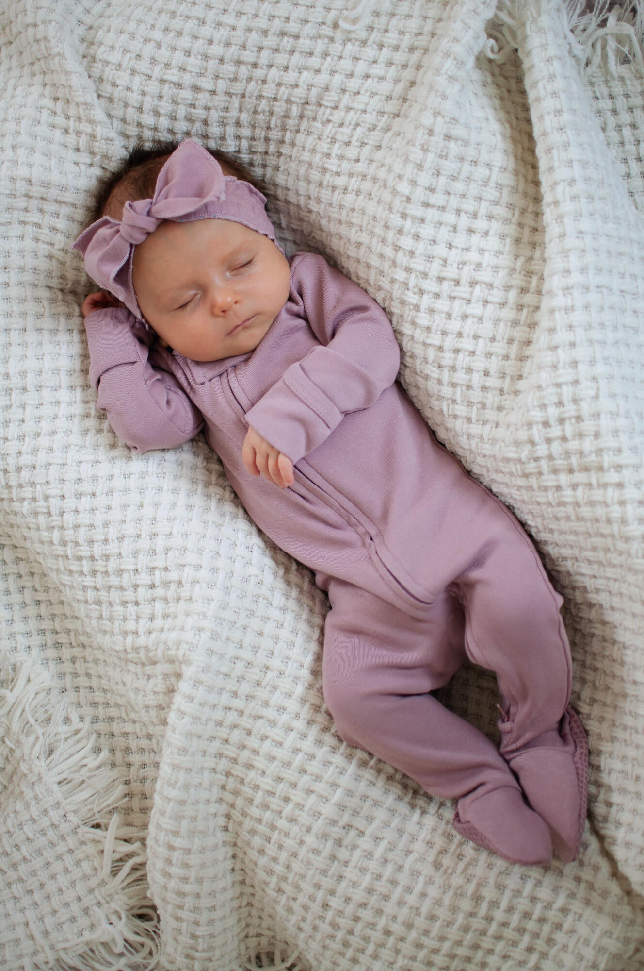 Organic 2-Way Zipper Footie in Lavender