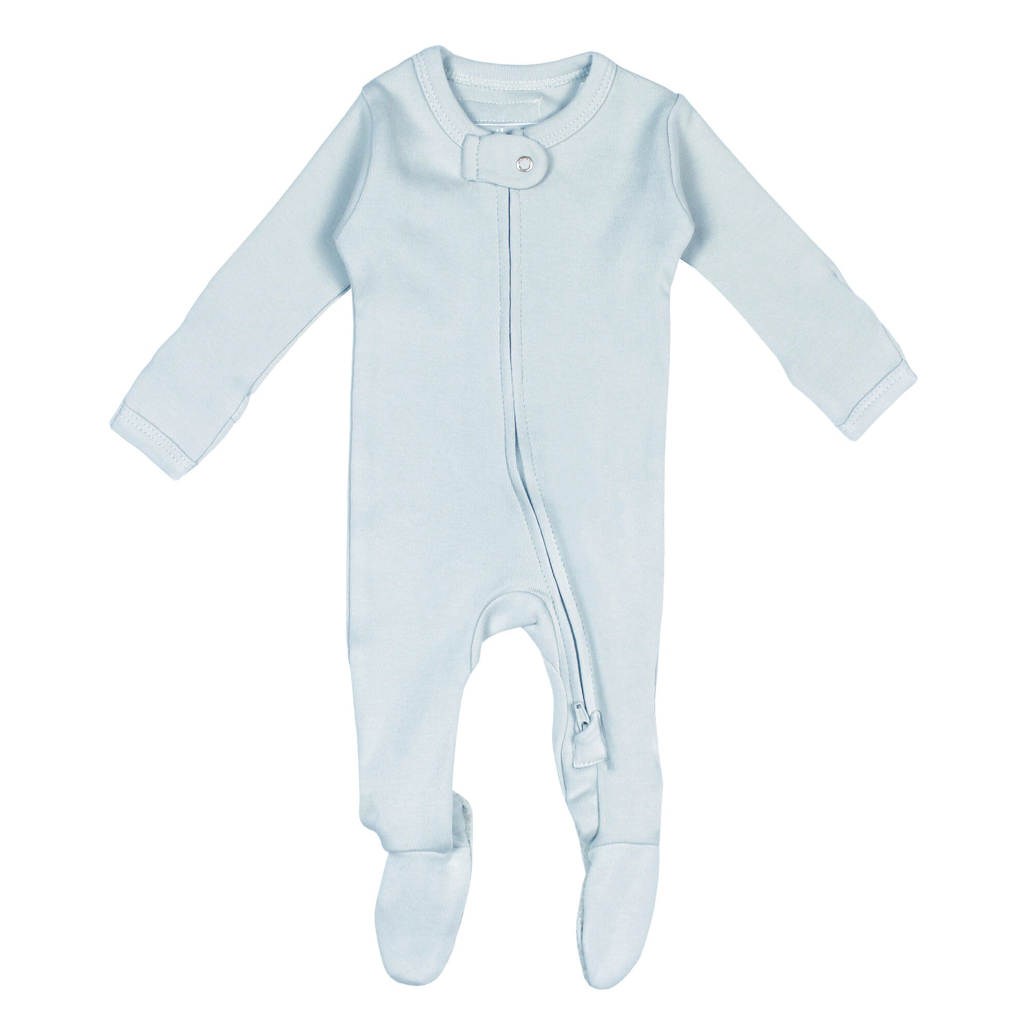 Organic 2-Way Zipper Footie in Moonbeam