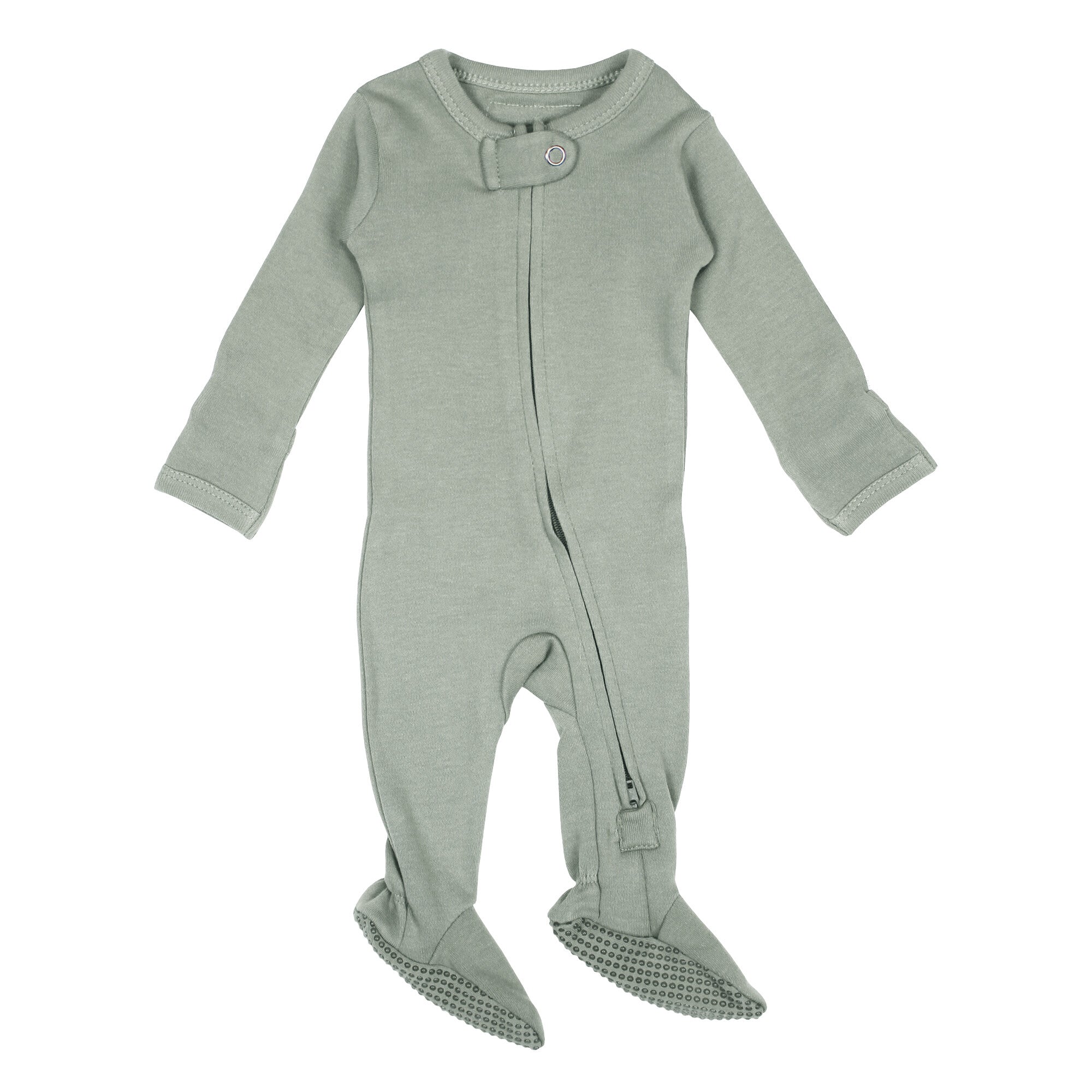 Organic 2-Way Zipper Footie in Seafoam – L'ovedbaby