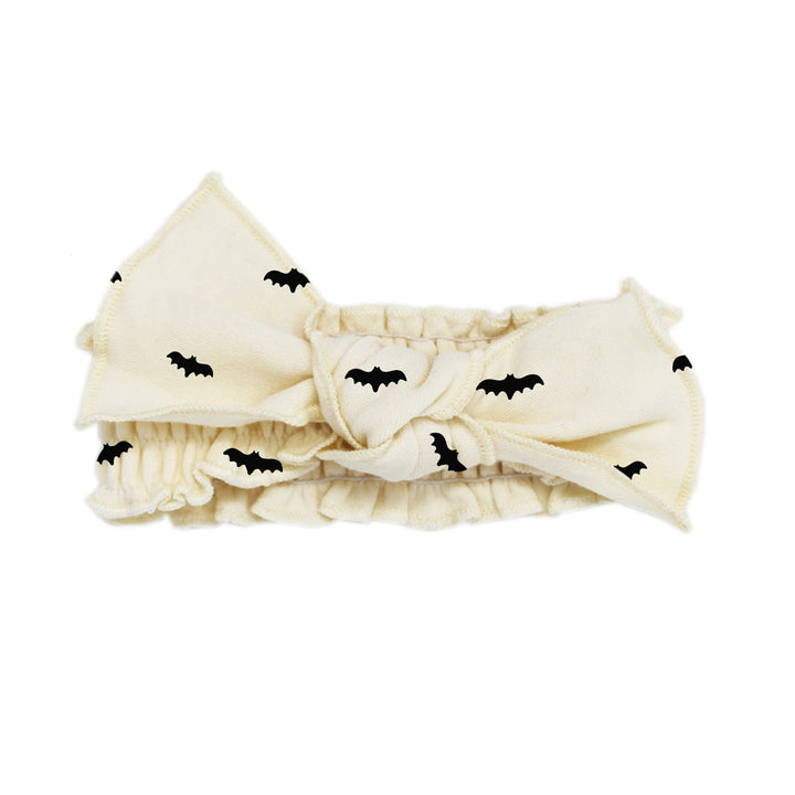 Organic Smocked Headband in Bats.