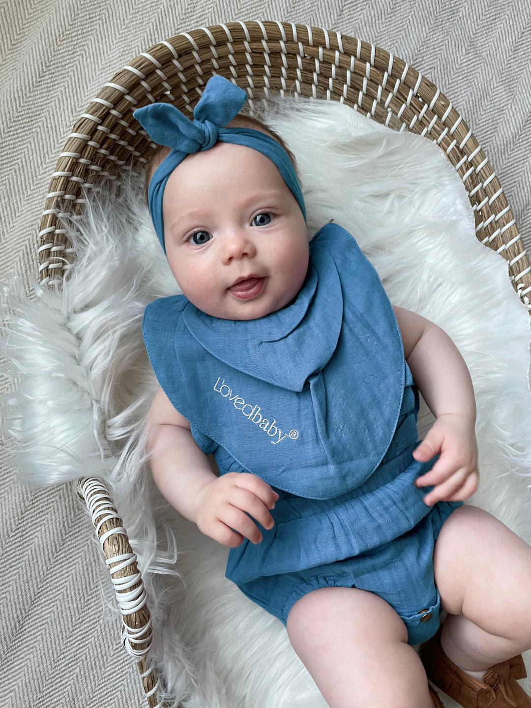 Organic Muslin Bandana Bib in Pacific