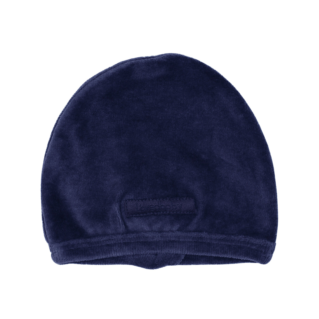 Organic Velour Cute Cap in Navy, Flat