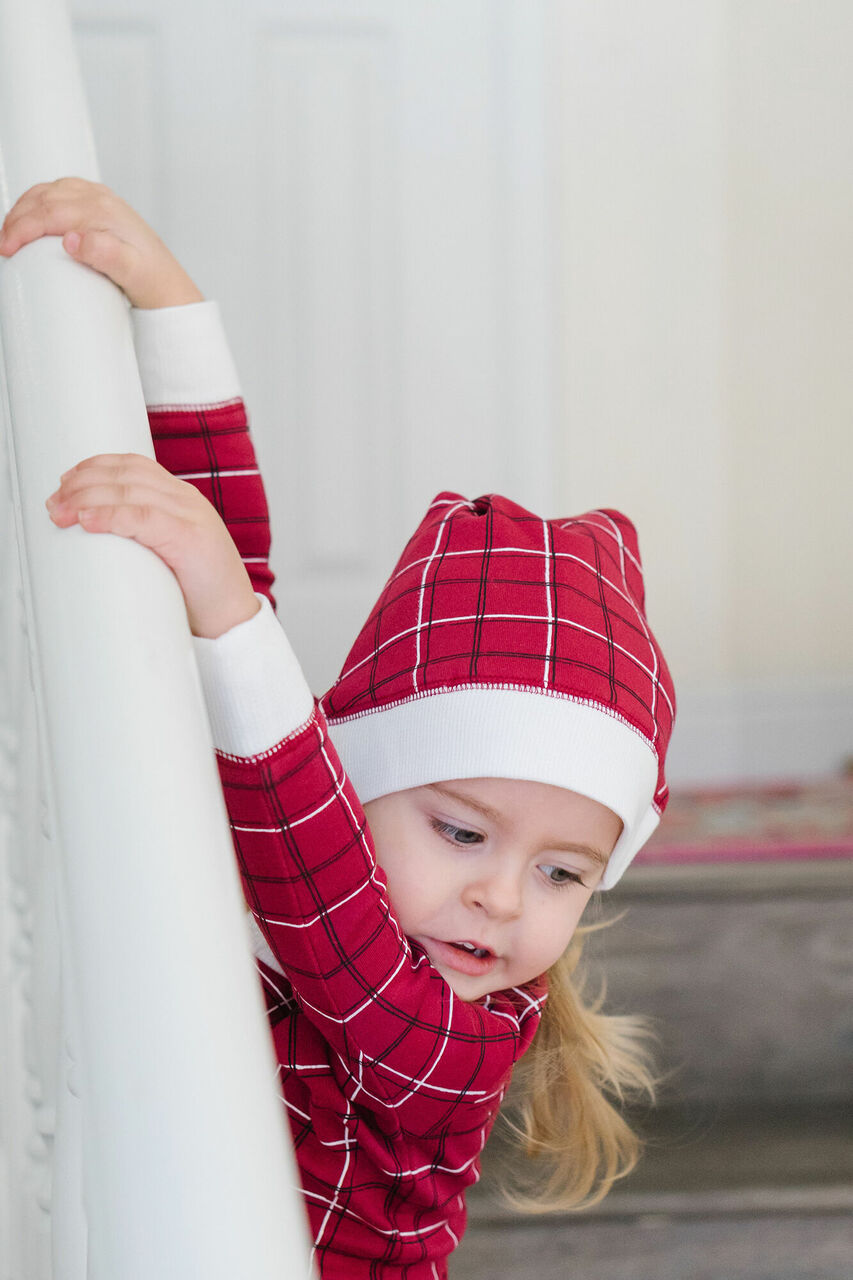 Organic Holiday Kids' PJ & Cap Set in Santa Baby, Lifestyle