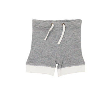 Organic Bike Shorts in White Heather, Flat