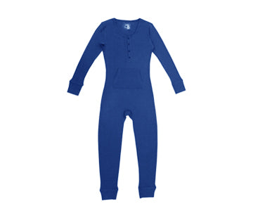 Organic Thermal Women's Onesie in Sapphire, Flat