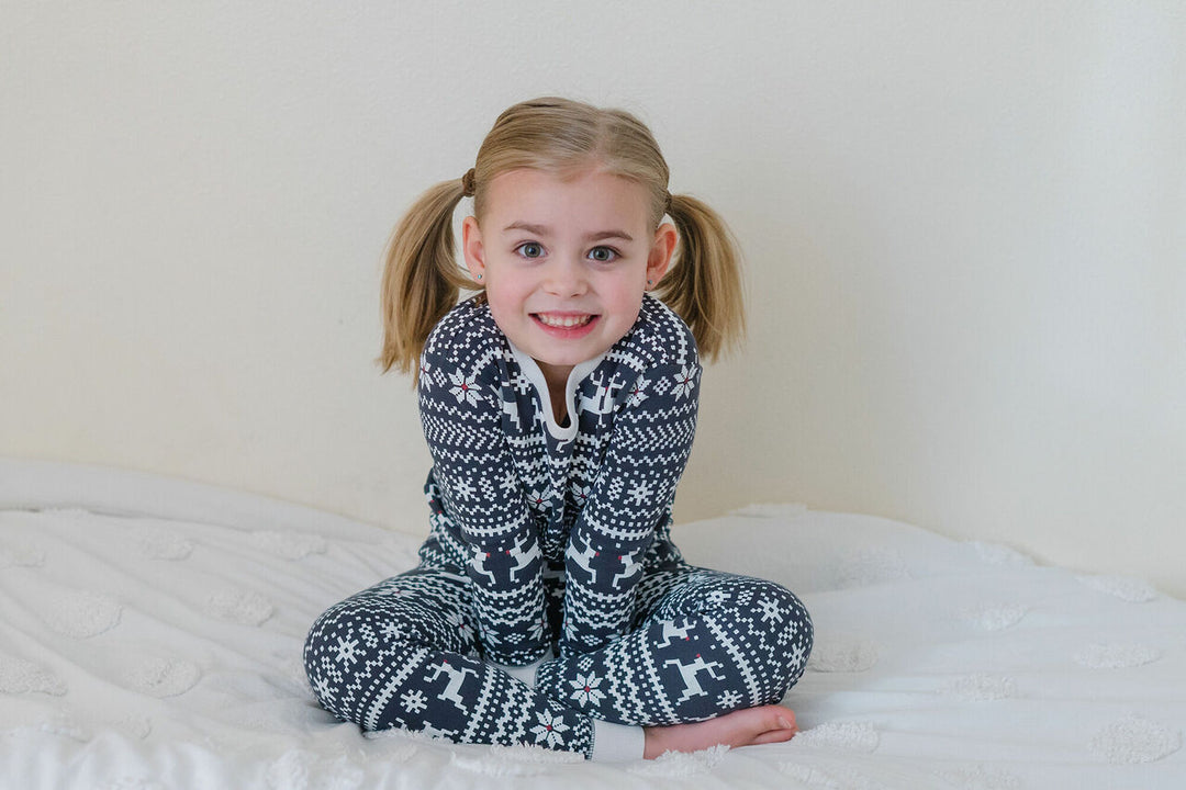 Organic Holiday Kids' PJ & Cap Set in Rudolph, Lifestyle