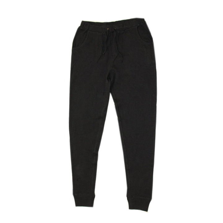 Organic Thermal Men's Jogger Pants in Black, Flat