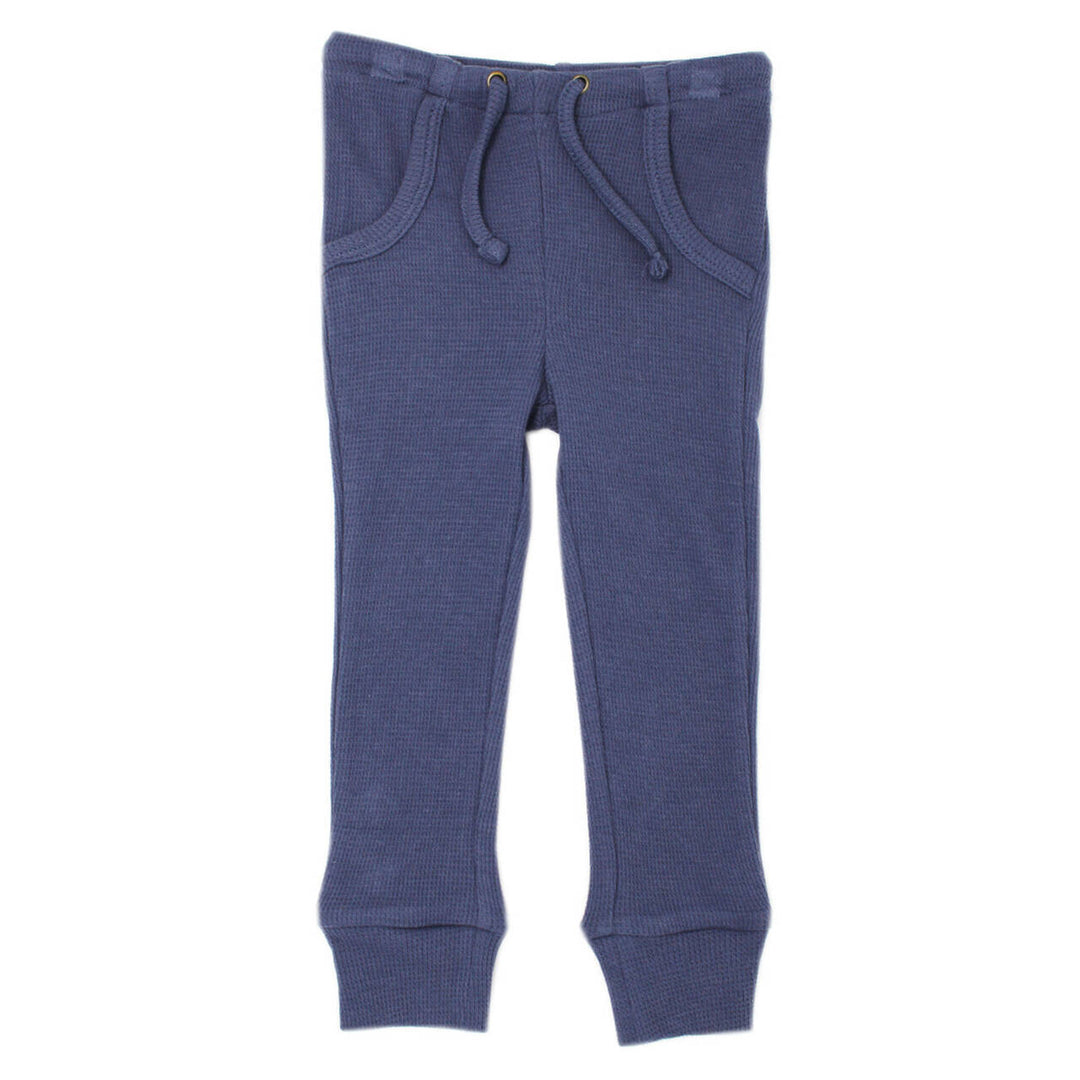 Organic Thermal Kids' Jogger Pants in Dusk, Flat