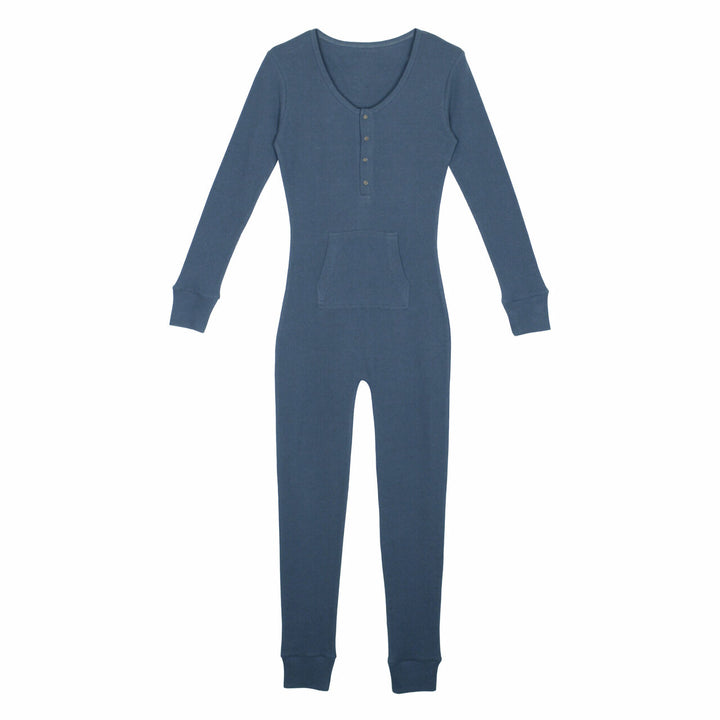 Organic Thermal Women's Onesie in Abyss, Flat