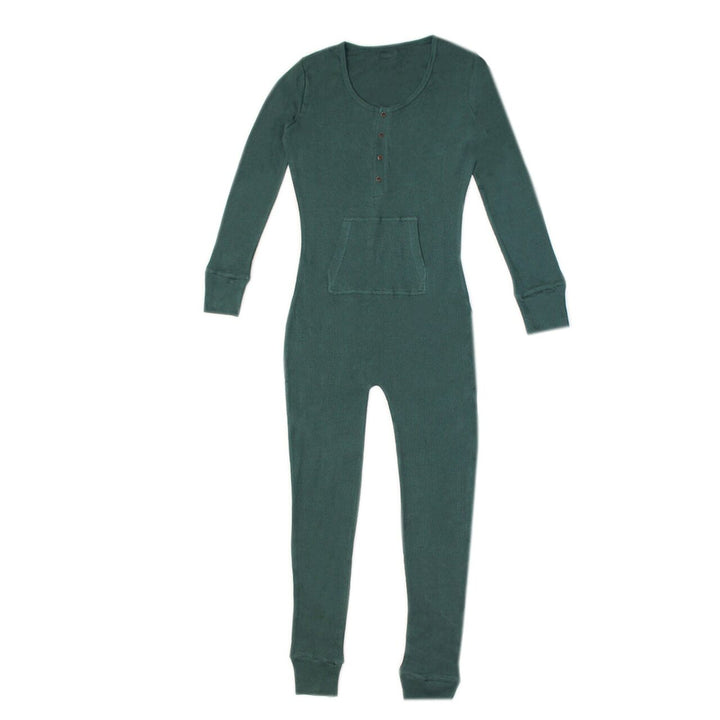 Organic Thermal Women's Onesie in Pine, Flat