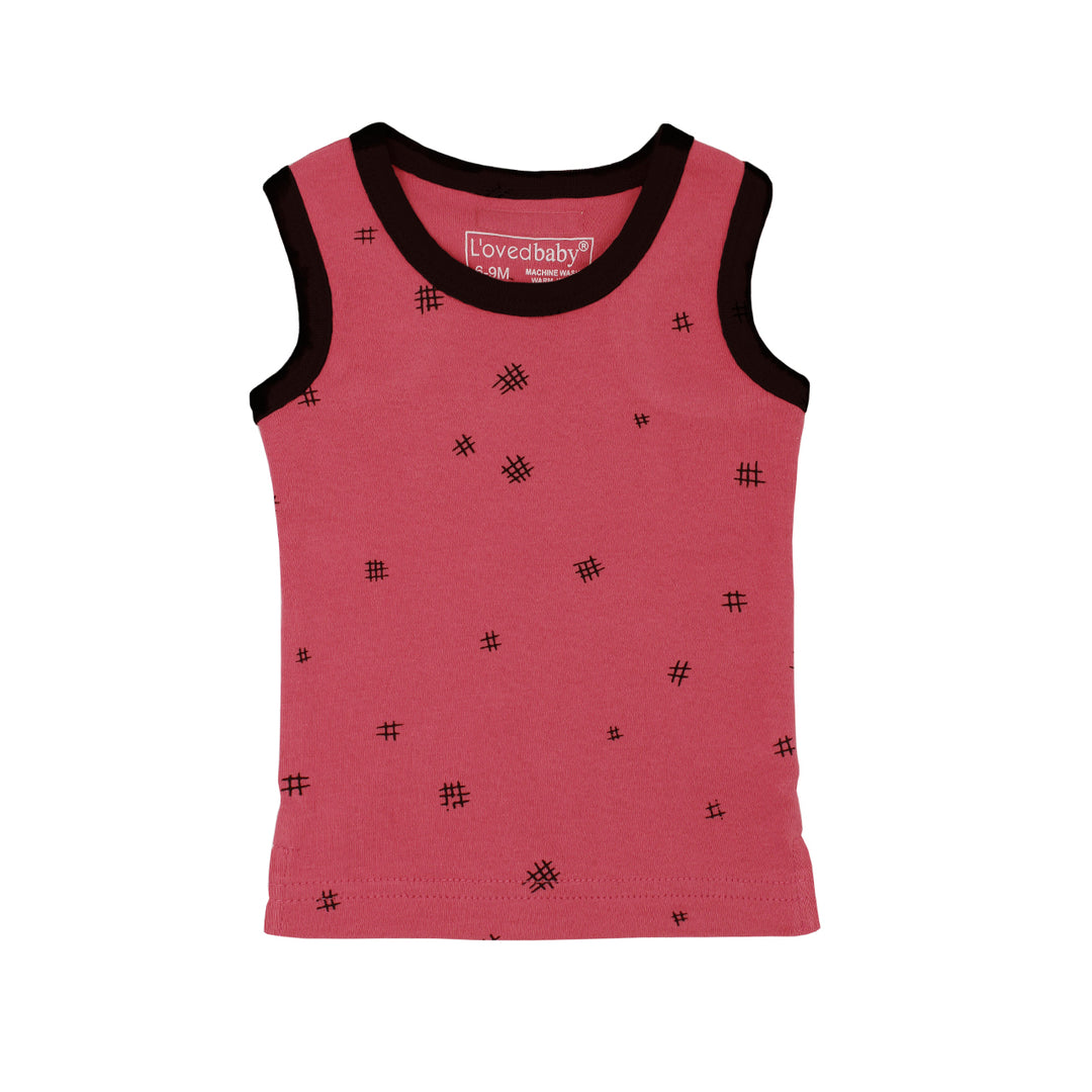 Organic Racerback Tank in Berry Hatch, Flat