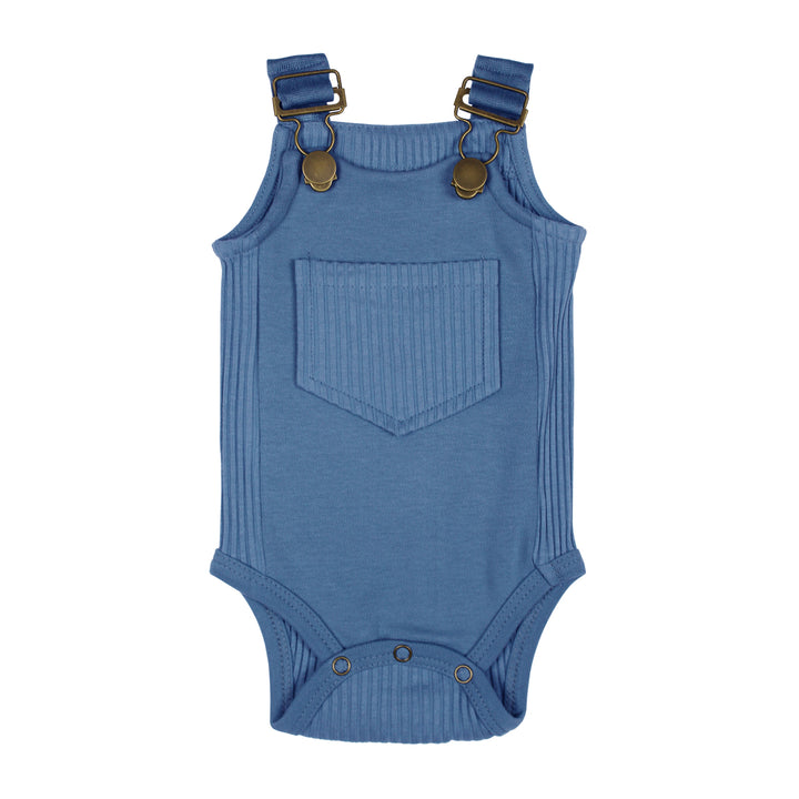 Organic Ribbed Bodysuit in Sky