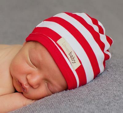 Organic Cute Cap in Red/White, Flat