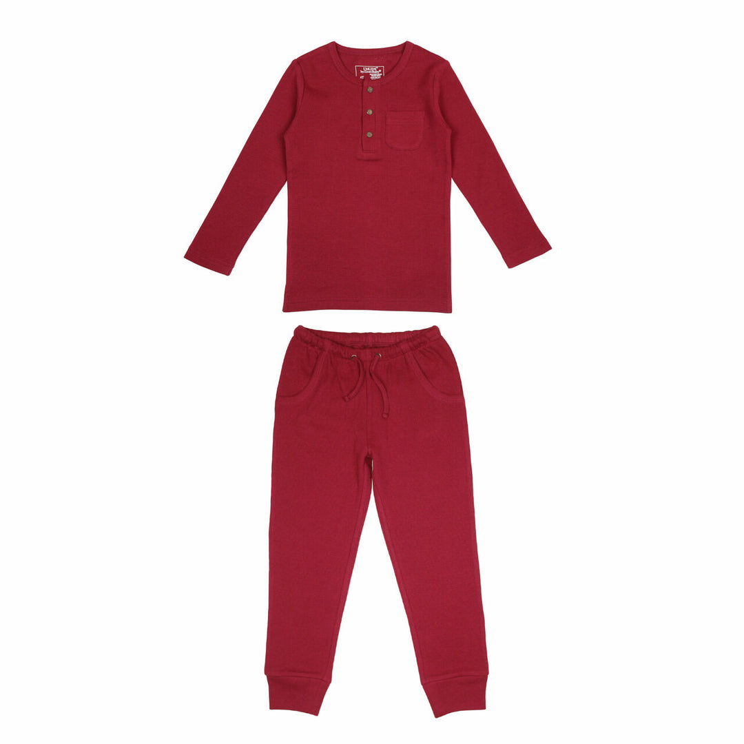 Organic Thermal Kids' Lounge Set in Crimson, Flat