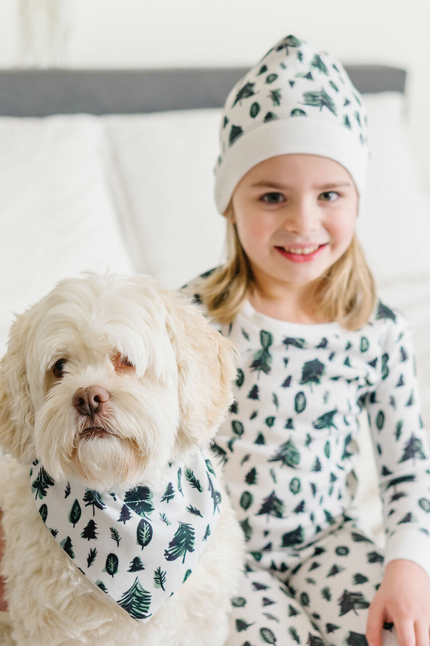 Organic Holiday Kids' PJ & Cap Set in Oh Christmas Tree, Lifestyle