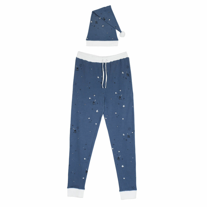 Organic Holiday Men's Jogger & Cap Set in Silent Night, Flat