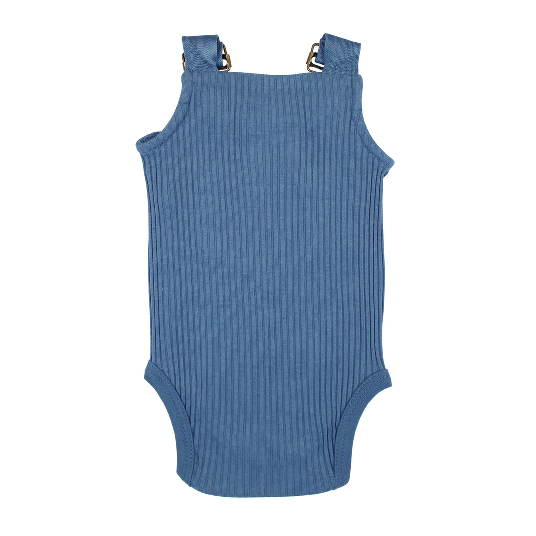 Organic Ribbed Bodysuit in Sky