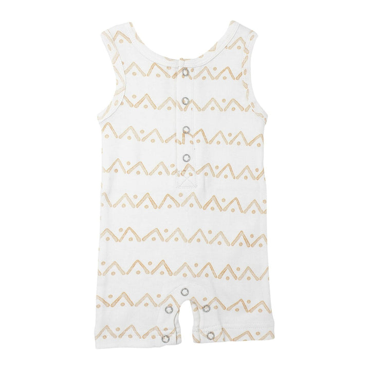 Sleeveless Romper in Honey Zigzag, Flat