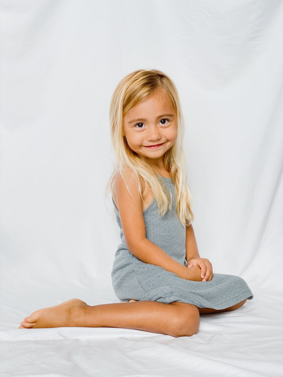 Kid's Pointelle Halter Dress in Pool, Lifestyle
MelissaMiddleton
