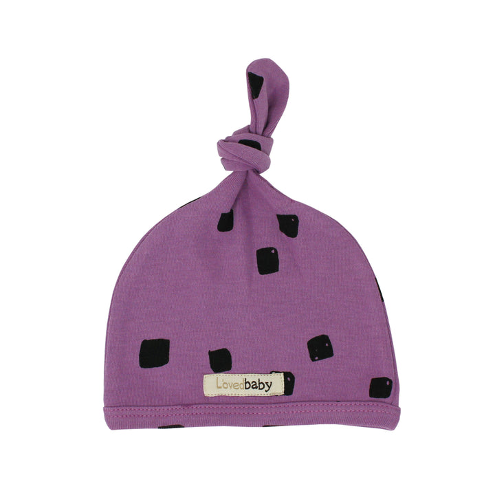 Organic Top-Knot Hat in Grape Stone, Flat