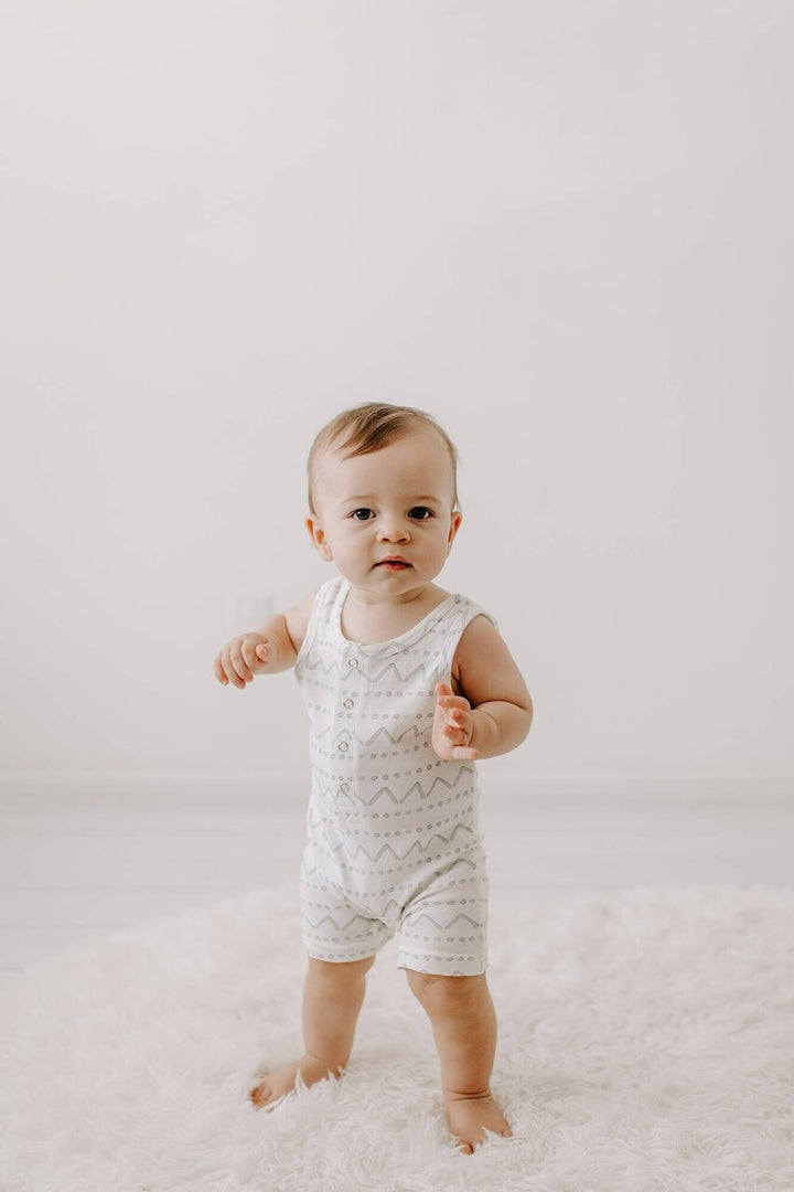 Sleeveless Romper in Seafoam Mountains, Lifestyle