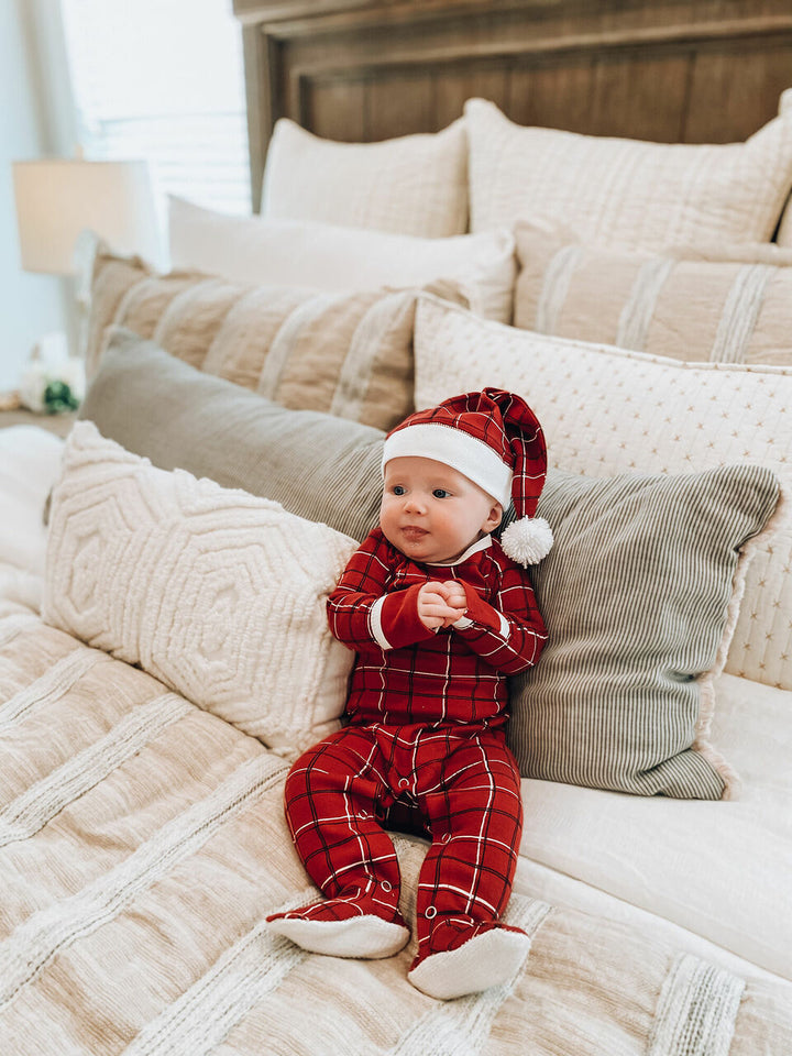 Organic Holiday Footie & Cap Set in Santa Baby, Lifestyle