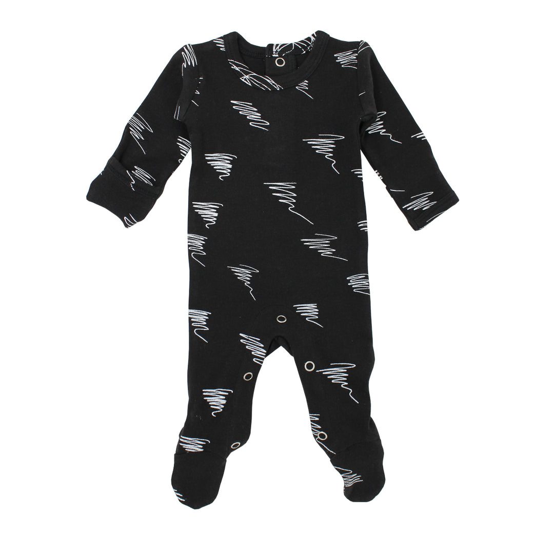 Organic Graphic Footie in Scribbles, Flat