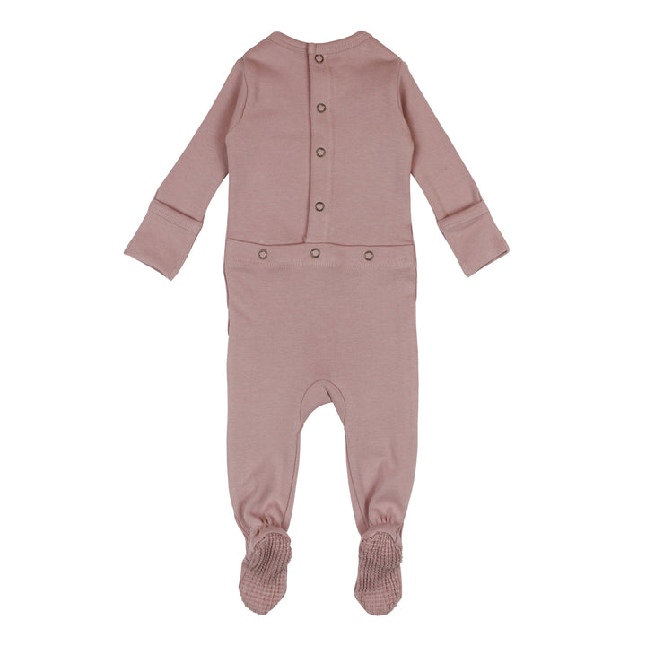 Ribbed Baby Footie in Thistle, Flat (back)