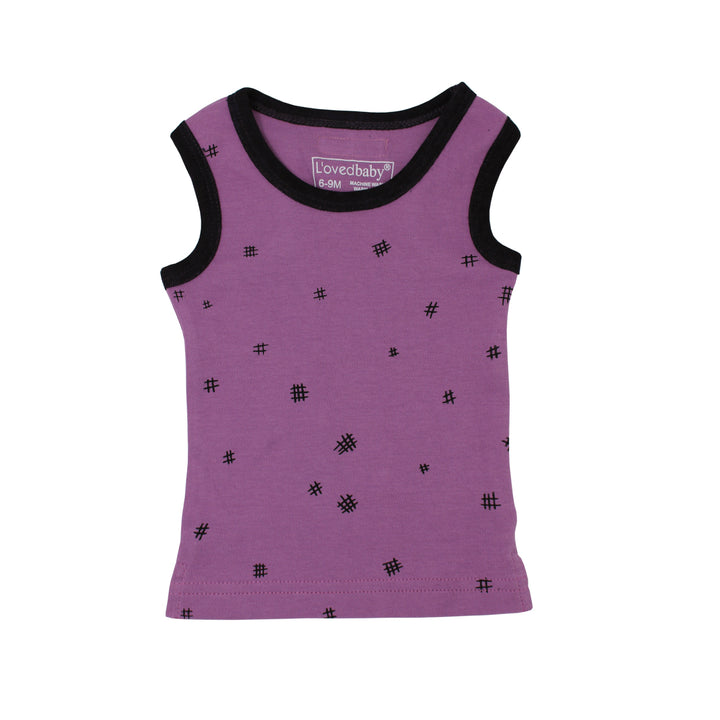 Organic Racerback Tank in Grape Hatch, Flat