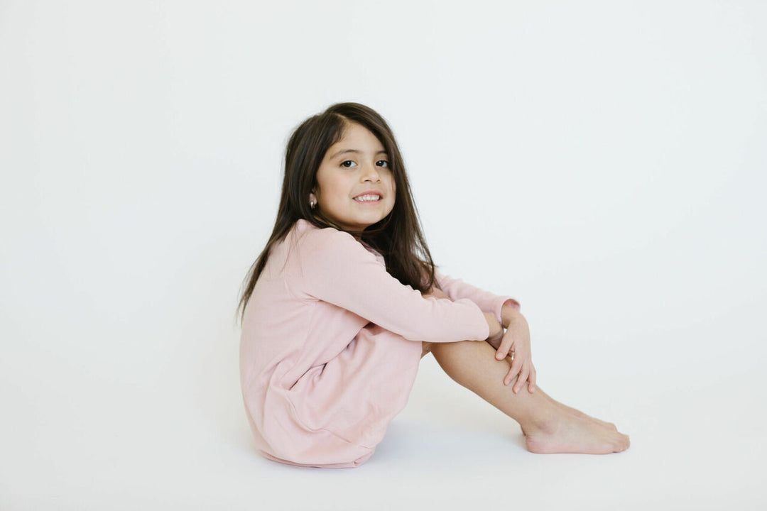 Organic Kids' Bubble Dress in Rosewater, Lifestyle