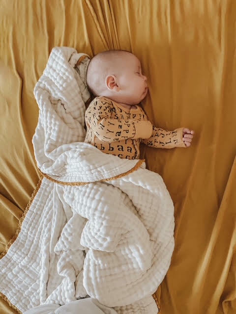 Organic Jumpsuit in Honey Letters, Lifestyle @katiehansonphotography