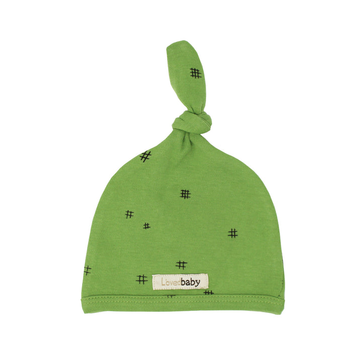 Organic Top-Knot Hat in Moss Hatch, Flat